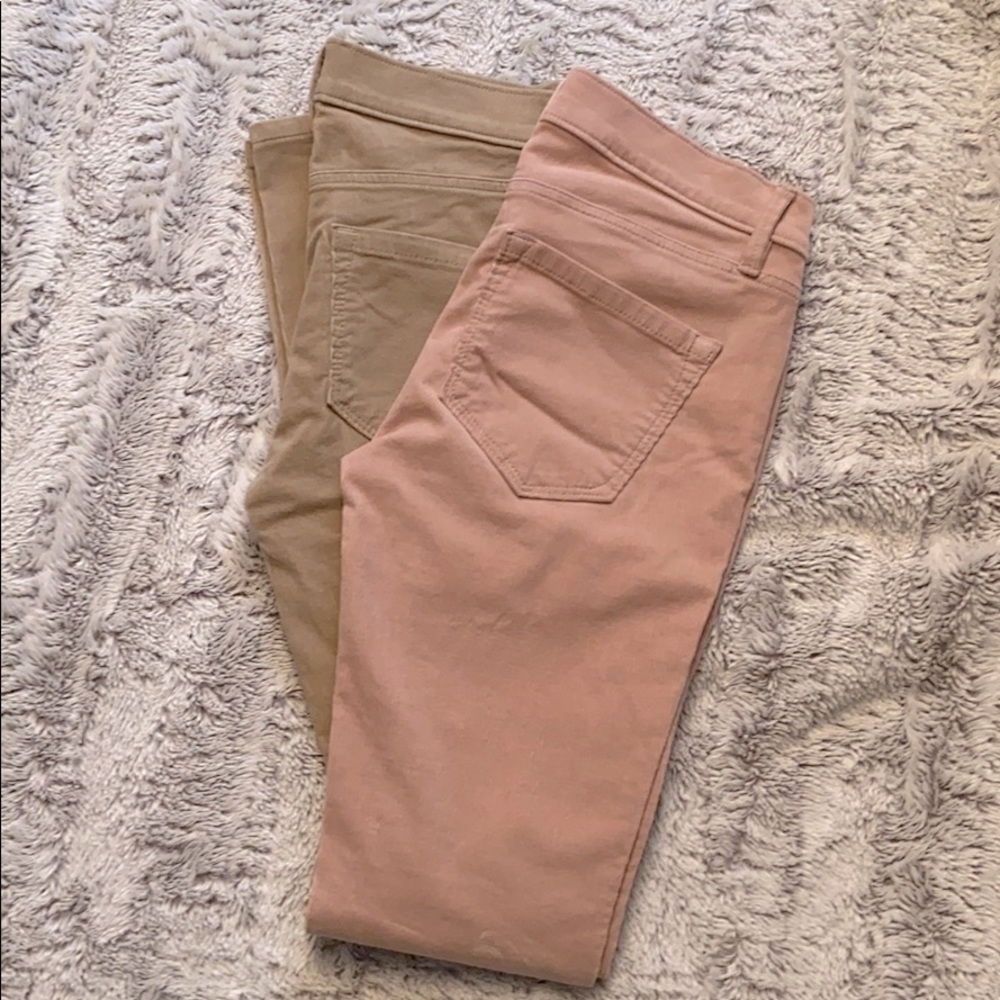 NWOT Loft corduroy Pink and Tan skinny pants